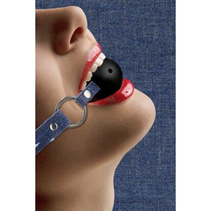 BREATHABLE BALL GAG - MORDAZA CON CORREA - AZUL - 001