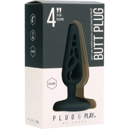 BUTT PLUG - HOLLOW 4 - 10CM NEGRO - 002