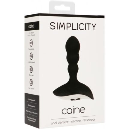 CAINE VIBRADOR ANAL - NEGRO - 002