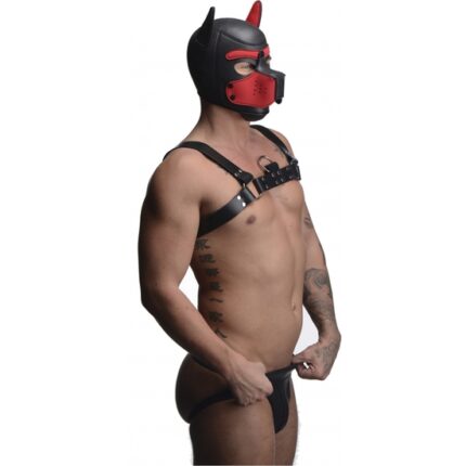 CAPUCHA NEOPRENO SPIKE PUPPY - NEGRO Y ROJO - 002