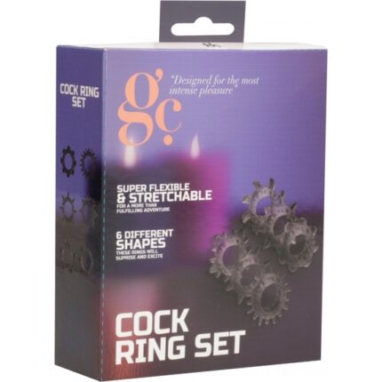 CG SET DE ANILLOS PARA EL PENE - NEGRO - 002