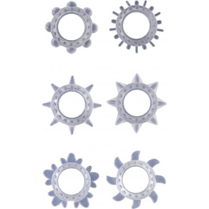 CG SET DE ANILLOS PARA EL PENE - TRANSPARENTE - 001