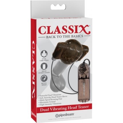 CLASSIX DUAL VIBRADOR HEAD TEASER (NEGRO/GRIS) - 002