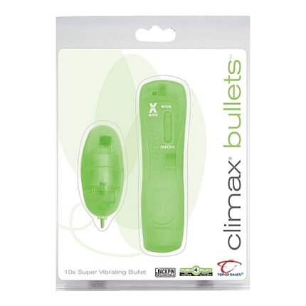 CLIMAX BULLETS BALA VIBRADORA 10X SUPER VELOCIDADES - VERDE - 002