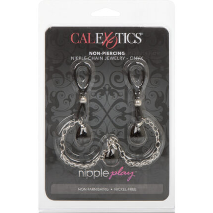 COLGANTES PARA PEZONES CON CADENA CRISTAL NEGRO - 002