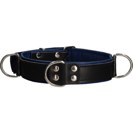 COLLAR BONDAGE DELUXE - NEGRO/AZUL - 002