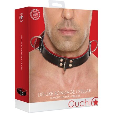 COLLAR BONDAGE DELUXE - TALLA ÚNICA - ROJO - 002