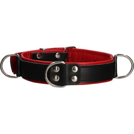 COLLAR DELIXE BONDAGE - NEGRO/ROJO - 002