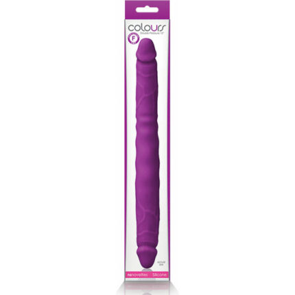 COLOURS DOUBLE PLEASURES PENE DOBLE DE SILICONA - MORADO - 002