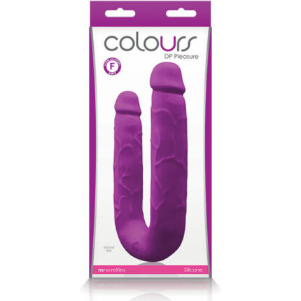 COLOURS DP PLEASURES PENE DOBLE DE SILICONA - MORADO - 002