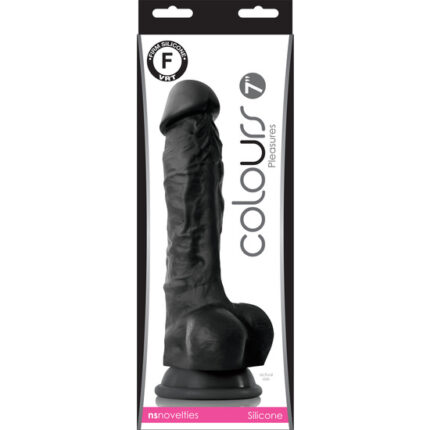 COLOURS PLEASURES PENE REALÍSTICO 18CM - NEGRO - 002