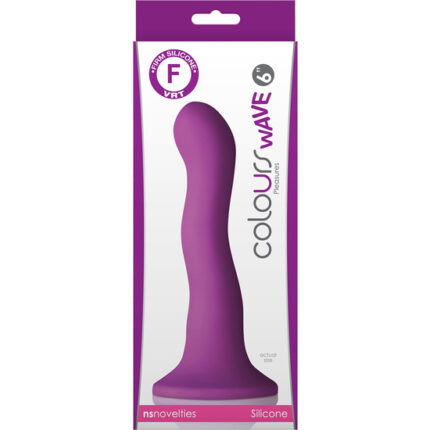 COLOURS WAVE DILDO SILICONA 15CM - MORADO - 002