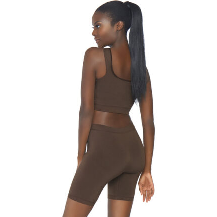 CONJUNTO OPACO CON PANTALONES CICLISTA - MARRÓN - 002