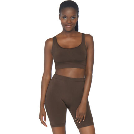 CONJUNTO OPACO CON PANTALONES CICLISTA - MARRÓN - 001