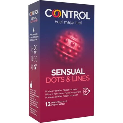 CONTROL PRESERVATIVOS SENSUAL DOTS & LINES 12 UDS - 001