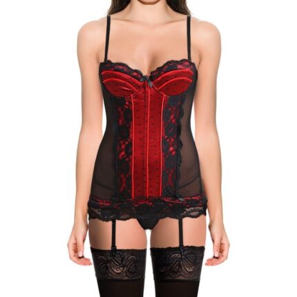 CORPIÑO VAMP NEGRO / ROJO - 001