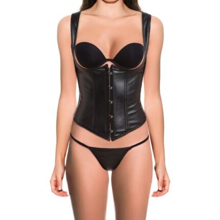 CORSET SIMILICUIR NEGRO - 001