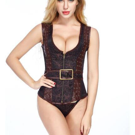 CORSET STEAMPUNK MARRÓN - 001