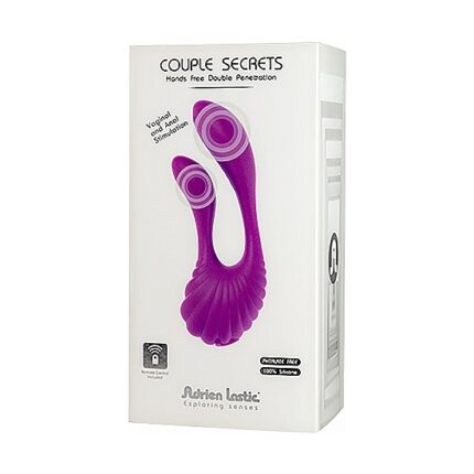 COUPLE SECRETS VIBRADOR DOBLE CON MANDO - MORADO - 002