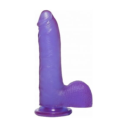 CRYSTAL JELLIES PENE CON TESTÍCULOS 18CM - MORADO - 001