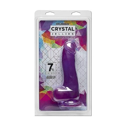 CRYSTAL JELLIES PENE CON TESTÍCULOS 19CM - MORADO - 002