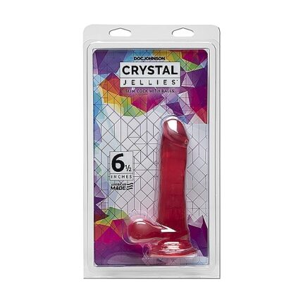 CRYSTAL JELLIES PENE CON TESTÍCULOS 26CM - ROSA - 002