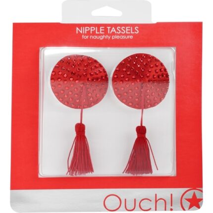 CUBRE PEZONES CIRCULO ROJO STRASS - 002