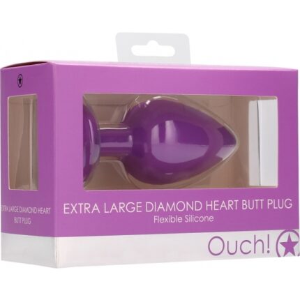DIAMOND HEART BUTT PLUG - EXTRA GRANDE - MORADO - 002
