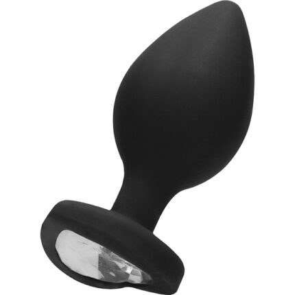 DIAMOND HEART BUTT PLUG - EXTRA GRANDE - NEGRO - 001