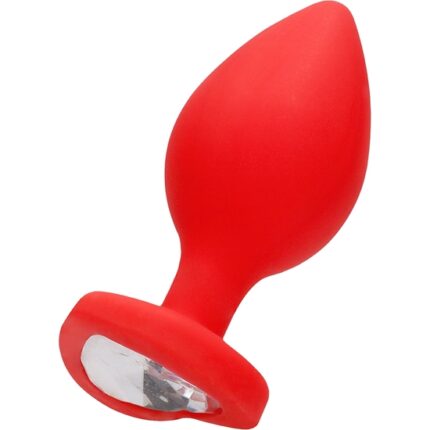 DIAMOND HEART BUTT PLUG - EXTRA GRANDE - ROJO - 001