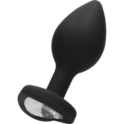 DIAMOND HEART BUTT PLUG - GRANDE - NEGRO - 001