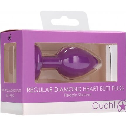 DIAMOND HEART BUTT PLUG - REGULAR - MORADO - 002