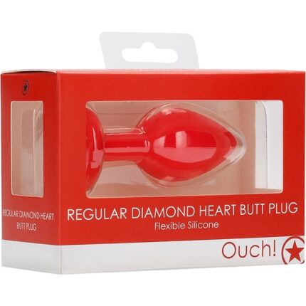 DIAMOND HEART BUTT PLUG - REGULAR - ROJO - 002