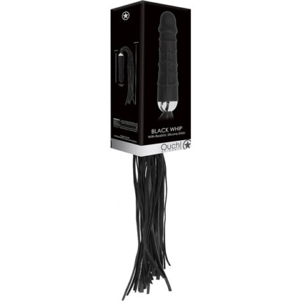 DILDO DE SILICONA CON COLA 30CM - NEGRO - 002
