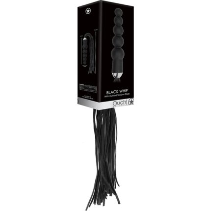 DILDO DE SILICONA CURVADO CON COLA 30CM - NEGRO - 002