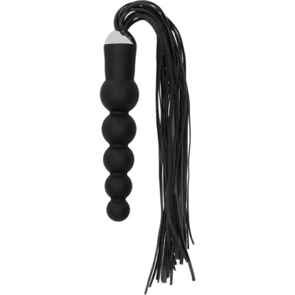 DILDO DE SILICONA CURVADO CON COLA 30CM - NEGRO - 001