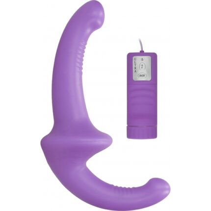 DILDO VIBRADOR CON ARNÉS SIN SUJECCIÓN SILICONA - MORADO - 001