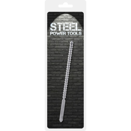 DIP STICK RIBBED- PENIS PLUG 10 MM - PLATA - 002