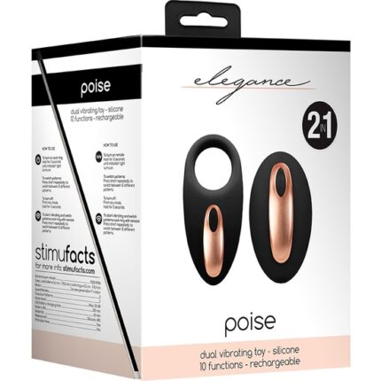 DOBLE VIBRACIÓN ANILLO POISE NEGRO - 002