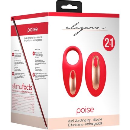 DOBLE VIBRACIÓN ANILLO POISE ROJO - 002