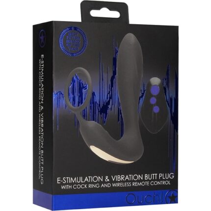 E-STIM & VIBR BUTT PLUG CR Y WRLS RMT - NEGRO - 002