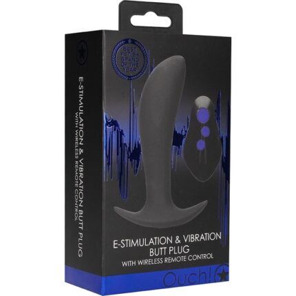 E-STIM & VIBR BUTT PLUG WRLS RMT - NEGRO - 002