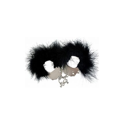 ESPOSAS DE METAL Y PELUCHE - NEGRO - 001