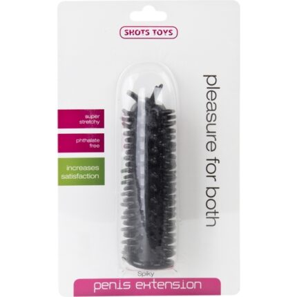 EXTENSION PARA EL PENE CON PUNTAS NEGRO - 002