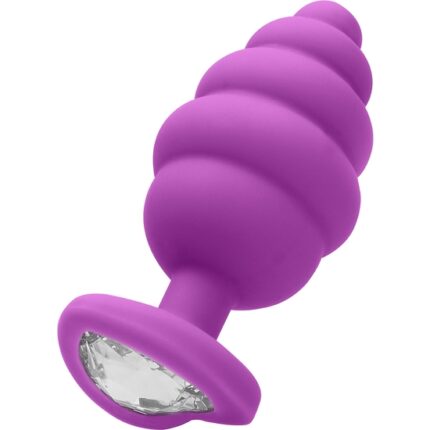 EXTRA LARGE RIBBED DIAMOND HEART PLUG - MORADO - 001