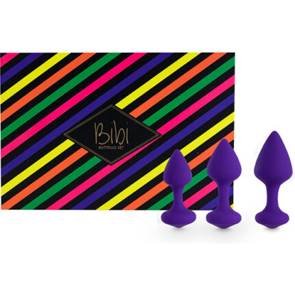 FEELZTOYS - BIBI KIT DE 3 PLUGS SILICONA - MORADO - 001
