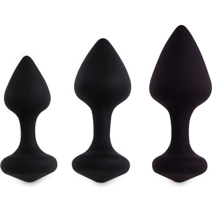 FEELZTOYS - BIBI KIT DE 3 PLUGS SILICONA - NEGRO - 002