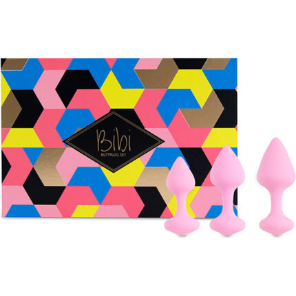 FEELZTOYS - BIBI KIT DE 3 PLUGS SILICONA - ROSA - 001