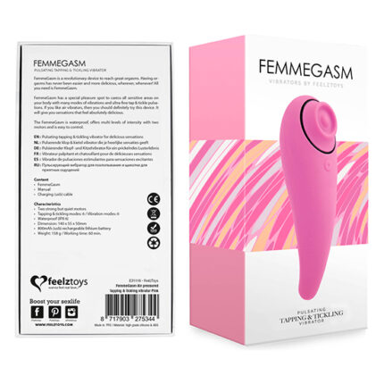 FEELZTOYS - FEMMEGASM VIBRADOR PARA TAPPING & TICKLING ROSA - 002