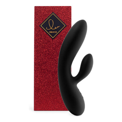 FEELZTOYS - LEA RABBIT VIBRADOR NEGRO GLITTER - 001